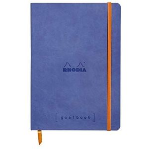 Rhodia 117701C Rhodiama notitieboek (met zacht deksel in formaat DIN A4+, 220 x 297 mm, 80 vellen, microgeperforeerd, gelinieerd, met elastiek, bladwijzer, elastische binnenvak), zaffierblauw, 1 stuk