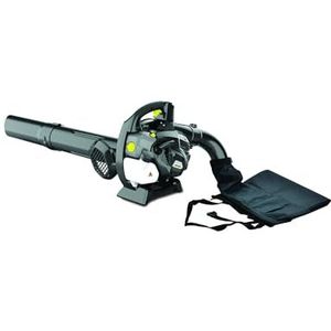 Bladblazer en bladzuiger met verbrandingsmotor, 3-in-1, 2-takt motor 25,4 cc, ideaal voor tuinen, zak 50 l, krachtig en licht, trillingsbestendige handgreep, 122 x 27 x 29 cm