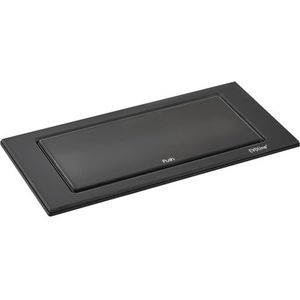 EVOline Backflip stopcontact - intrekbaar stopcontact 2-voudig met USB-C oplader, kunststof/glas zwart mat