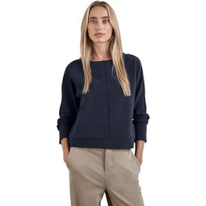 T-shirt - Brede Manchetten - Boothals - Lange Mouwen - Aangename Materiaalmix