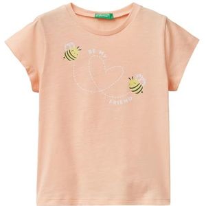 United Colors of Benetton T-shirt voor meisjes en meisjes, donker poeder 1r3, 116