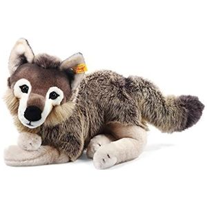 Steiff Snorry Schlenker Wolf 069284, knuffeldier voor kinderen, pluche dier, zacht en wasbaar, grijs/bruin, 40 cm