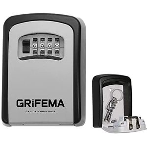 GRIFEMA GA1003 - Lock Box, Sleutelkastjes, Key Lock Box met 4-Cijferige Cijfercode, Sleutelkluis Wandmontage, Voor Huis, Garage, Waterdichte, Gray