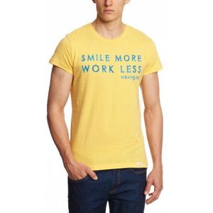 WRANGLER Grafisch Cornsilk T-shirt met korte mouwen - geel - XL