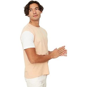 Trendyol Heren White Male Regular Fit Bike Collar Short T-shirt, S