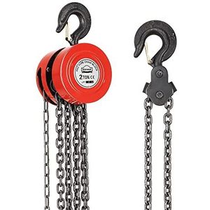 Handkettingtakel met Zware Haak, 2T Hefhoogte 3,0 M, Rood, DEWINNER
