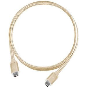 SilverStone SST-CPU06G-1000 - Omkeerbare USB-kabel, USB 3.1 Gen 2 type C naar type C, extreem duurzaam door mantel van nylonvlechtwerk, voor mobiele telefoons en opslagapparaten, 1,0 meter, goud