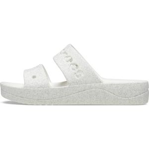 Crocs Baya Platform Sandaal voor dames, Glitter Wit, 41/42 EU