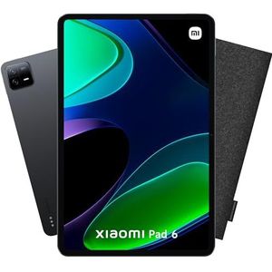 Xiaomi Tablet PAD6 8 256 GB + vilten hoes, oplader inclusief 33 W, 11 inch display, snel opladen, batterij 8840 mAh, 18 uur looptijd, zwart
