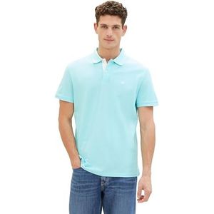 TOM TAILOR Poloshirt voor heren, 34921 - Caribbean Turquoise, M