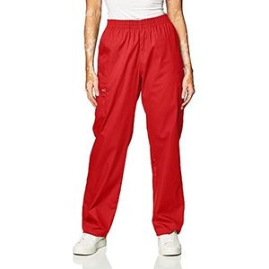 Dickies EDS Signature Scrubs voor vrouwen, elastische taille pull-on cargobroek voor vrouwen in zacht geborsteld poplin 86106, Rood, XXS