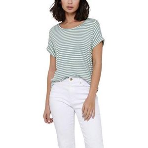 ONLY Dames ONLMOSTER Stripe S/S O-Neck TOP JRS 15206243, groen (jadeite/clouddancer), M