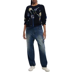 Desigual - Floral Pattern - Trui - Zwart - Lange Mouwen - Ronde Hals