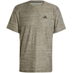 adidas Heren Train Essentials Stretch Training Tee, shadow olive mel./black, S Tall