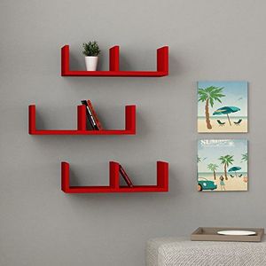 Best Seller Living Set Wandplank 3 UDS. 3 u Rood