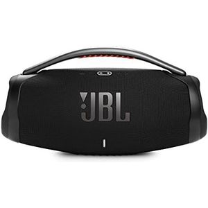JBL Boombox 3 draadloze Bluetooth luidspreker in zwart ; Draagbare, waterdichte luidspreker met modi voor binnen en buiten, 24 uur batterijduur