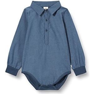 Müsli by Green Cotton Baby-jongens Chambray Shirt Body and Toddler Sleepers, Chambray, 62 cm