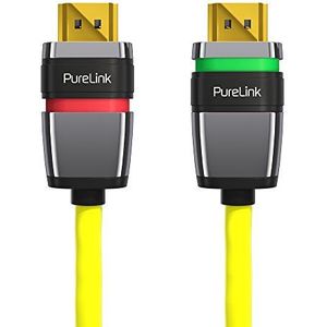 PureLink, High Speed HDMI-kabel, met veiligheidssluiting (HDMI 2.0, UltraHD-resolutie tot 4096x2304), FullHD, 3D-compatibel, geel, 2,00m