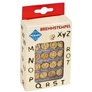 Pebaro 20500 brandstempel voor brandschilderen, pyrografie, houtbranden, 16-delig, van messing, verschillende letters M-Z en speciale tekens, voor het branden op hout, leer, kurk en andere materialen