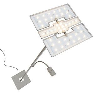 Briloner Leuchten Led-vloerlamp met flexibele leeslamp, hoekig, 2-delig, kantel- en draaibare lampenkop, traploos dimbaar, moderne woonkamerlamp, 21 W + 3,5 W