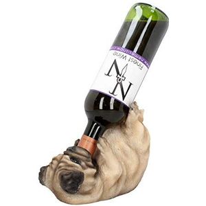 Nemesis Now Guzzlers wijnflessenhouder, mops, 21 cm, reebruin