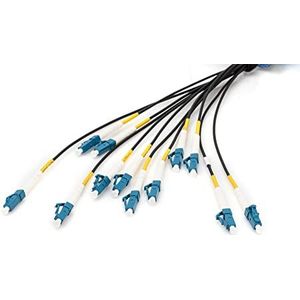 DIGITUS glasvezel breakout kabel - OS2-12 vezels 50 m - LC/UPC naar LC/UPC male - singlemode SM G.657.A1 9/125µ - glasvezelkabel, netwerkkabel, ethernetkabel - zwart