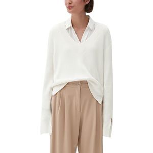 s.Oliver BLACK LABEL Damestrui met V-hals en lange mouwen, wit, 40