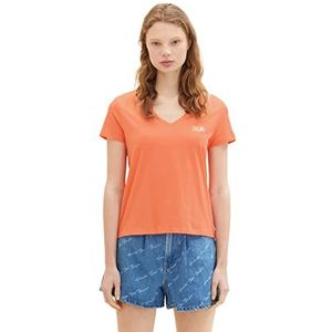 TOM TAILOR Denim Dames 1036616 T-shirt, 31699-Luminous Coral, XL, 31699 - Luminous Coral, XL