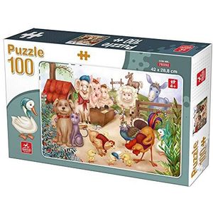 Deico Games Puzzle 5947502876502 Puzzel 100 stuks boerderijdieren, veelkleurig