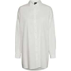 Vero Moda Dames VMBINA L/S Oversize Shirt GA NOOS Blouse, Snow White, XS