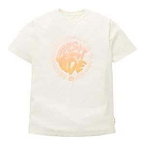 TOM TAILOR T-shirt voor jongens en kinderen met print, 12906 - Wool White, 152 cm