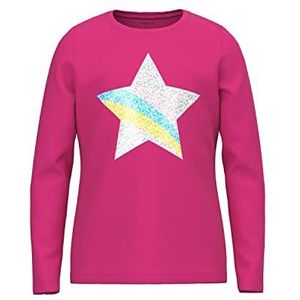 NAME IT Girl's NKFBISTAR LS TOP NOOS shirt met lange mouwen, roze geel, 158/164, roze yarrow, 158/164 cm