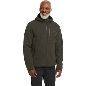 Jack Wolfskin - LAKE RIDGE HOODED JKT - Fleecejack - Obsidiaanmos - Met Capuchon