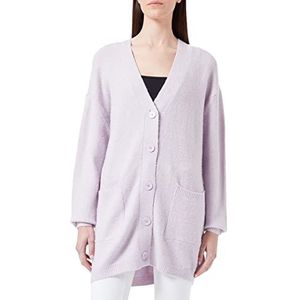Urban Classics Dames Dames Chunky Fluffy Knit Cardigan Vest, Softlilac, L