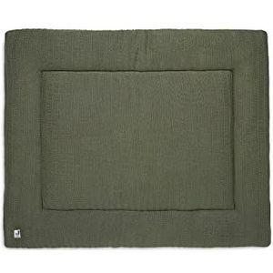 Jollein Boxkleed voor Baby's - Pure Knit, Leaf Green - Organisch Katoen - Speelkleed Baby - 75x95 cm - Groen