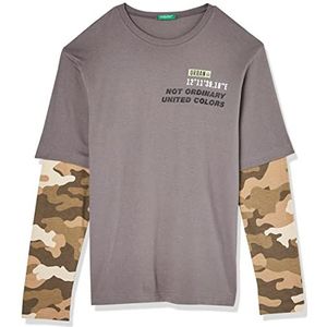 United Colors of Benetton T-shirt met lange mouwen voor jongens, Gris 01v, 150 cm