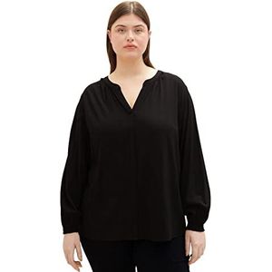 TOM TAILOR Dames blouse 1037077, 14482 - Deep Black, 44 Grote maten