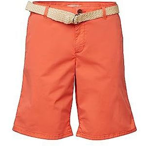 ESPRIT Shorts met gevlochten raffia-riem, 870/Coral Orange, 32