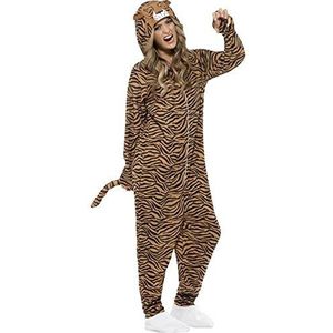 Tiger Costume, Brown, with Hooded All in One, (L)