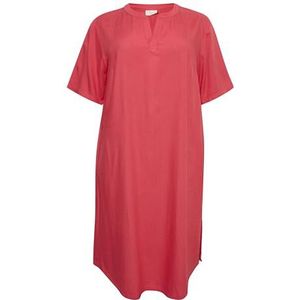 Kaffe Curve Plus-Size Kaftanjurk voor dames, korte mouwen, casual, pasvorm, V-hals, dames, Cayenne, 40/Grote maten