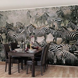 Apalis 94874 vliesbehang - zebraoven - fotobehang breed, vliesfotobehang wandbehang HxB: 320 x 480 cm grijs
