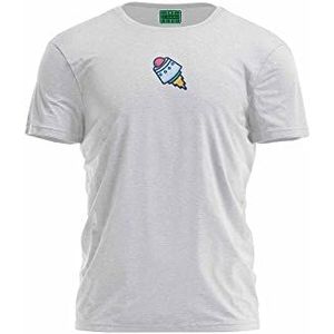 Bona Basics, Digitaal bedrukt, basic T-shirt voor heren,%70 katoen%30 polyester, grijs, casual, herentops, maat: XL, Grijs, XL