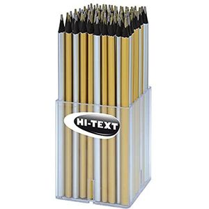 Hi-Text 067 Noir Metal potloden, 72 potloden, driehoekige schacht van zwart hout, fijne vulling, metaal