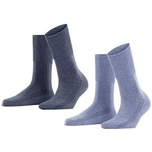 ESPRIT Dames Easy Rib 2-pack katoen Lyocell halfhoog zonder patroon 2 paar sokken, meerkleurig (assortiment 0030), 35-38 (2-pack)