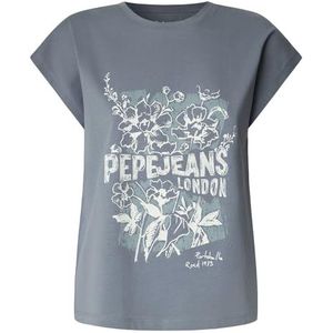 Pepe Jeans Dames Bernice T-shirt, blauw (Drill Blue), M, Blauw (Boor Blauw), M