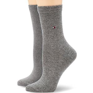 Tommy Hilfiger CLSSC dames sokken (2 stuks), Middle Grey Melange, 35-38 EU