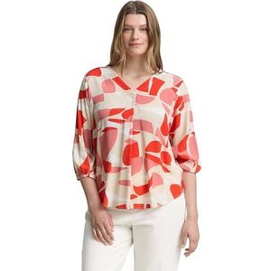 TOM TAILOR Plussize damesblouse, 37799 - Red Dots And Shapes Design, 54 Grote maten