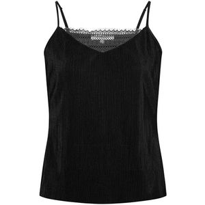 MORGAN Dameshemd met dunne bandjes, zwart met kanten inzetstuk maat M 241-BANBE/ZWART, Zwart, M