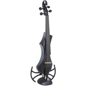 GEWA elektrische viool, elektronische viool, Novita 3.0 zwart met adapter voor schoudersteunen, 4-snarig