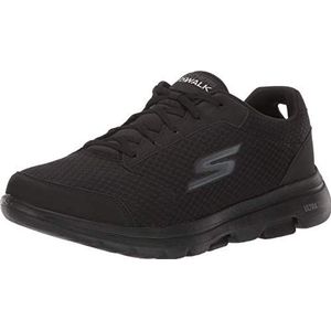 Skechers Gowalk 5 Qualify sportschoenen van mesh met veters, herensneakers, Zwart textiel, synthetisch, zwarte bekleding, 48 EU